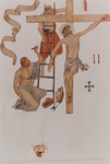 863662 Afbeelding van paneel 11 van de kruiswegstatie naar ontwerp van beeldend kunstenaar Charles Eyck (1897-1983), in ...